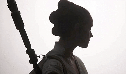 side profile silhouette of rey